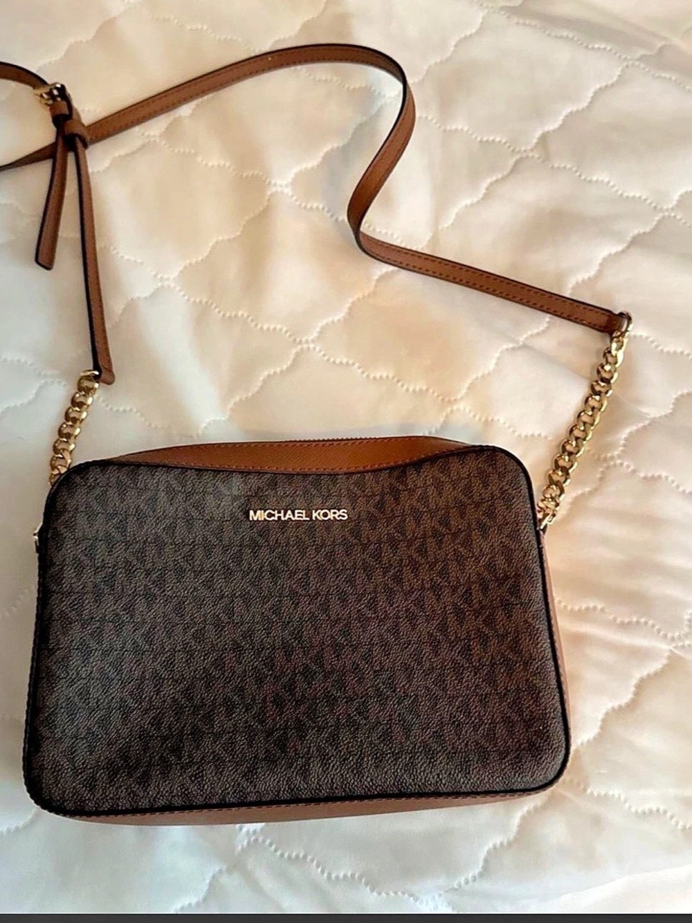 Michael Kors Jet Set Large East West Crossbody Bag Brown & Black